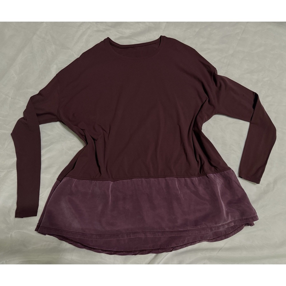 Lululemon Ease Of Mind Long Sleeve Purpleโ Shirt Ruffled Athleisure Looks Medium